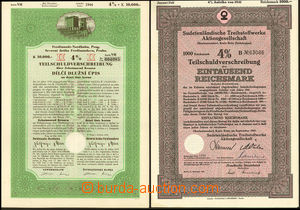 50967 - 1941-44 2x partial debenture bond, 1x Sudetenländische Trei