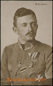 50990 - 1916? portrét císaře Karla I., hnědý tón, obrazová st
