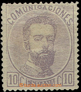 51085 - 1872 Mi.113, král Amadeo, hodnota 10C fialová, pěkný kus