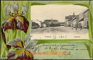 51141 - 1901 Protivín - okénková koláž s kosatci; DA, prošlá,