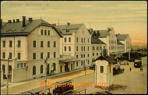 51145 - 1909 Liberec - budova nádraží, tramvaj; prošlá, dobrý 