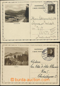 51246 - 1933-4 CDV46/3, 5, Obrazové dopisnice do ciziny, obě zasla