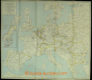 51296 - 1953 železniční mapa Evropy, měřítko 1:3.750.000, Orbi
