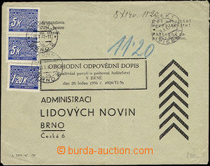 51382 - 1941 odpovědní dopis s vyúčtováním poštovného za ví