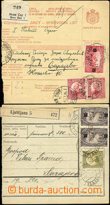 51440 - 1923 2x větší část poštovní průvodky,  1x vyfr. zn. 
