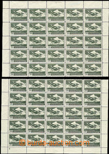 51542 - 1930 Pof.L9 T II., rozpůlený 50 pcs of sheet with Pl 2