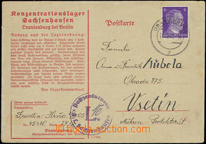 51643 - 1942 concentration camp ORANIENBURG, note with drawing adres