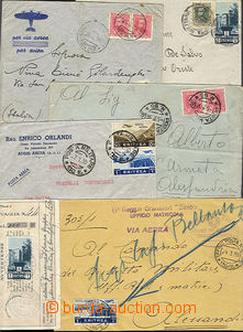 51662 - 1936-38 assembly of 5 pieces of franked airmail letters and 