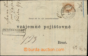 51723 - 1883 skládaný R dopis vyfr. zn. VI.emise 15Kr, Mi.39II s p