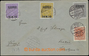 51823 - 1918 Airmail letter ftom Vienna to Cracow, franked by a set 