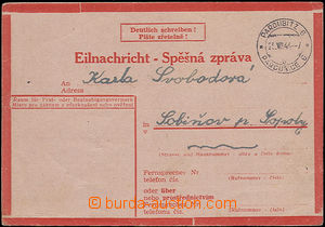 51842 - 1944 postal stationery - express card1 type VII, overdue wit