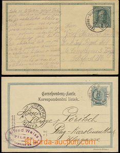 51846 - 1901-16 2 pcs of PC with railway pmk., FP Nr.115 Pilsen - Pr