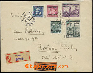 52123 - 1939 FDC jako R + Ex dopis vyfr. přetiskovými zn. Pof.18, 