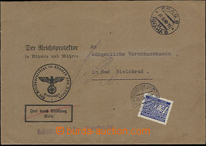 52152 - 1940 úřední dopis s přítiskem zaslaný bez frankatury d