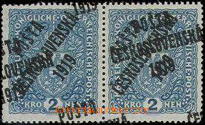 52174 -  Pof.48II, pair with double overprint with various inclinati