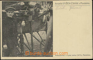52176 - 1912 aviatik Evžen Čihák z Pardubic se svým strojem; pro