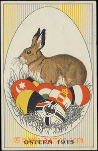 52181 - 1915 Nr.53d, Easter zajíček with vajíčky in colors state