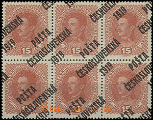 52188 -  Pof.38, block of 6, expressive shift of overprint outside p