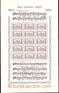 52391 - 1934 Pof.A283B, miniature sheet Anthem-issue in/at original 