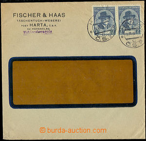 52433 - 1935 firemní těžší dopis zaslaný do ciziny v plné saz