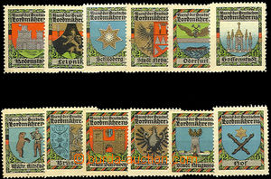 52492 - 1900 sestava 12ks propagačních nálepek spolku Bund Deutsc