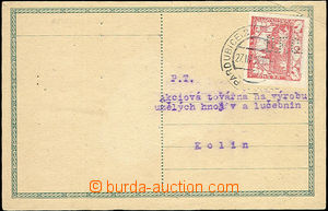 52509 - 1919 rakouská dopisnice 8H Karel s přelepem zn. Hradčany 