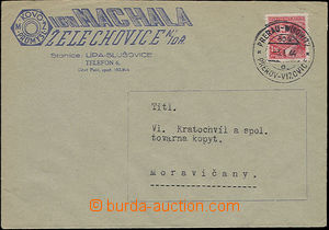 52526 - 1944 commercial letter with railway pmk No.604 Přerov-Vizov