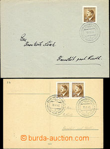 52529 - 1945 comp. 2 pcs of entires with railway pmk., No. 577 Velk