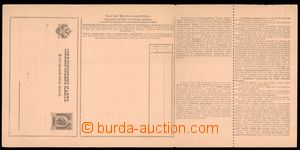 53853 - 1901 PC with tax blank form Mi.STA27, German - Czech variety