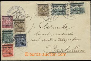 54050 - 1939 letter to Slovakia franked with. 8 pcs of stamps overpr