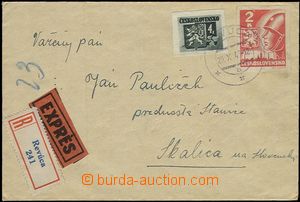 54051 - 1945 Reg and Express letter in terms of Slovakia, with 354 +
