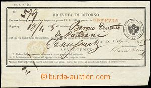 54395 - 1845 LOMBARDY-VENETO  receipt on/for registered letter, prin