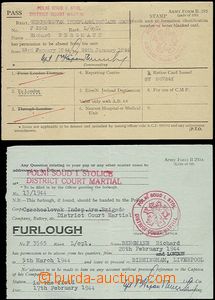 54425 - 1944 2 dokumenty (propustka a dovolenka) vystavené na jmén