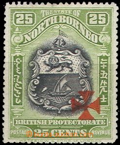 54516 - 1916 Mi.158a, overprint red cross, c.v.. 450€