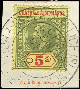 54528 - 1912 Mi.23, value 5Sh on small cut-square, complete CDS Gilb