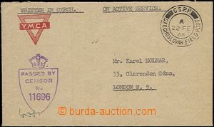 54751 - 1945 dopis zaslaný do Londýna prostřednictvím PP, čern
