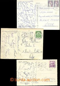 54776 - 1939-67 FOOTBALL  footballers Sparta and Dukly signed on 3 p
