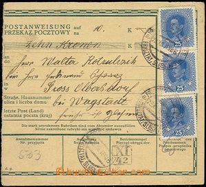 54877 - 1918 větší díl poštovní poukázky, německo - polská 