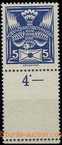 55038 - 1920 Pof.143A, dolní okrajová známka s počítadlem a kup