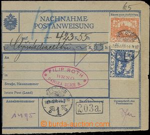55127 - 1919 larger part Austrian C.O.D. credit notes, with Pof.10+1