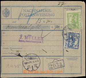 55128 - 1919 larger part Austrian C.O.D. credit notes, franked with 