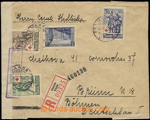 55455 - 1940 registered letter sent to Protectorate Bohemia and Mora