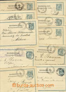55502 - 1900 comp. 10 pcs of PC in/at German - Czech variety Mi.P113