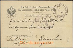 55503 - 1896 PC liberated from postage in/at German - Czech variety 