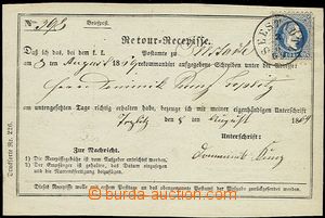 55526 - 1869 reply receipt (two-sided printed, German - Czech) for R