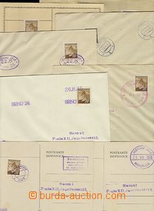 55670 - 1945 comp. 10 pcs of entires with provisory postmarks post (