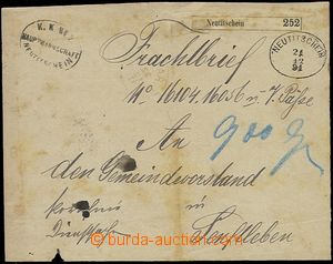 55700 - 1891 cut square from valuable service letter sent from Nový