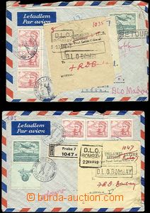 55756 - 1948 2x R+Let.  dopis do Indie, oba frankovány leteckými z