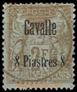55830 - 1900 FRENCH OFFICES / KAVALA  Mi.8 přetisková 8Pi/2F, zach