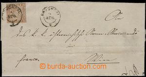 55866 - 1866 skládaný dopis vyfr. zn. Mi.15b, DR Bruchsal/?.AUG., 